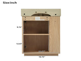 21.6" bathroom vanity with ceramic sink, freestanding modern left door wood grain cabinet with open N729P285504N
