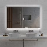 72"x48" Modern LED Smart Mirror Bathroom Mirror, Front Lit & Back Lit With 3 Color Adjustable, 72810326