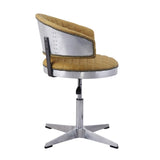 Turmeric and Chrome Adjustable Swivel Tufted Stool B062P189158