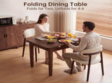 51.2" Solid Wood Extendable Dining Table, Folding Rotating Drop Leaf Design with Walnut Finish, W6013P585113