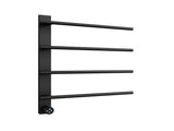 Black Heated Towel Rack for Bathroom,Wall Mounted with Intelligent Touch Screen Timer, 4-Bar Towel 22057104