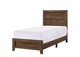 Brown Cherry Finish Fabric 1pc Twin Size Panel Bed Beautiful Wooden Bedroom Furniture Contemporary B011P174709