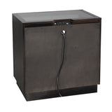 Modern Bedroom Furniture 1pc Nightstand of 2x Drawers LED Light Storage Cubby USB Ports Power B011P201586