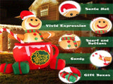 7ft Inflatable Gingerbread Man - Built-in LED Lights, Candy CaneHot Cocoa Mug Design, Multi-Color 84841295