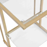 Golden Side Table, 2-Tier Acrylic Glass End Table for Living Room&Bedroom W1071106954