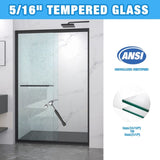 44-48"x72" Aluminum Frame Double Sliding Shower Door,Bypass Bathroom Sliding Door with Premium 5/16" W2011P293394