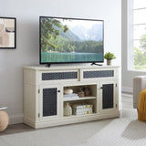Embossed Pattern TV Stand, TV and Media Console with Open and Closed Storage Space and sliding door W1758P231682