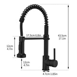 Commercial Black Kitchen with Pull Down Sprayer, Single Handle Single Lever Kitchen Sink W1932P171816