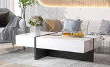 ON-TREND Contemporary Rectangle Design Living Room Furniture, Modern High Gloss Surface Cocktail WF292142AAK