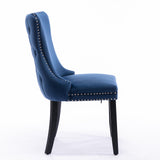 Furniture,Upholstered Wing-Back Dining Chair with Backstitching Nailhead Trim and Solid Wood 12279323