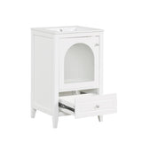 ZNTS 20" Bathroom Vanity with Sink, Bathroom Cabinet with Soft Closing Glass Door, A Drawer, White 41215746