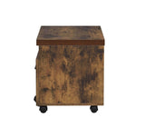 Industrial Style 1pc Cabinet with Drawer and Shelf Caster Wheels Wooden Weathered Oak Finish, B2741P334827