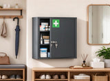 16" x 21" Lockable Medicine Cabinet, 3-Tier Steel Wall Box with 2 Keys & Adjustable Shelves for 91791008