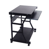 ZNTS Moveable Four-wheel Computer Desk Black 73764478