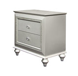 Champagne 2-Drawer Nightstand with Sparkling Trim B062P215406