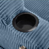 72.8" Corduroy Sleeper Sofa Loveseat Sofa with Full Size Mattress, USB Ports, Cup Holders, N719P208880C