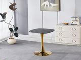 Square Tulip Dining Table for 2-4 Persons, 24 Inch Small Kitchen Table with Sturdy Golden Metal W3766P453946