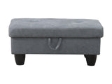 28.5" Storage Ottoman Bench Flannelette Upholstered for Living Room Bedroom Entryway Light Gray 81633101