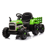 ZNTS Ride on Tractor2.0 with Trailer,24V Battery Powered Electric Tractor Toy, 200w*2motor W1396P193865