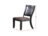 Dark Coffee Fabric Upholstered Side Chairs, Black SR011808