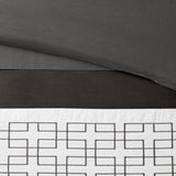 8 Piece Embroidered Comforter Set Dark Grey Cal King B035P266660