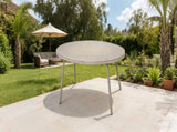 Off-White Oval Outdoor PE Rattan Glass Dining Table Elevate Your Patio & Garden W3990P462692