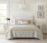 6 Piece Cotton Percale Quilt Set with Throw Pillows Yellow King/Cal King B035129027