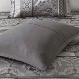 7 Piece Jacquard Comforter Set Grey King B03597023