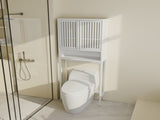Toilet storage shelf, Private bathroom, Laundry room, Space-saving, white W2207P308769