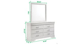 Modern 6 Drawer Dresser made with Wood in White 733569235551