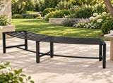 Black 141 x 35.5 x 40 cm 2-Seater Curved Iron Bench 26119926