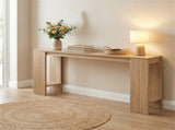 71" Long Farmhouse Console Table, Narrow Entryway Table with Bottom Storage Shelf 36453536