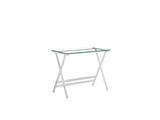 Glass Computer Desk, Transparent Tempered Glass Laptop Table with Rounded Edges Desks, Sofa Table W1718P303836
