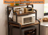 Vintage 4-Tier Mini Fridge Stand with Storage, Mini Fridge Cabinet with Storage, Microwave Stand, W2641P383932