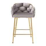 28'' Modern Counter Stools Set of 2,Gray Counter Stools with iron Frame,Soft back and N780P199861G