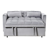 3 in 1 Convertible Sleeper Sofa Bed, Modern Pull Out Couch Bed, Adjustable Backrest, Velvet Loveseat W2121P179225