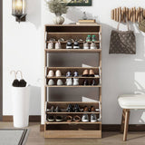 3-Drawer Shoe Storage Cabinet, 3-Tier Wood Shoe Rack Storage Organizer for Entryway 20832487