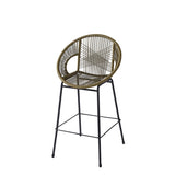 Ferrara Outdoor Patio Green Faux Wicker Barstool, Set of 2 N775P266222G