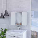 Draco Medicine Cabinet, Mirror, Double Door, One External Shelf B128P148908