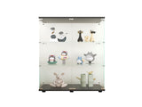 Two-door Glass Display Cabinet 3 Shelves with Door, Floor Standing Curio Bookshelf for Living Room W1806104445