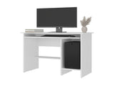 Koyuk Computer Desk with Sliding Keyboard Tray, Lower Storage Shelf and CPU Compartment, White B097P474288