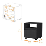 Black 1-Drawer Nightstand B062P175809