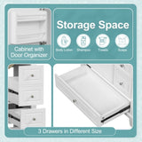 30" Bathroom Vanity with Sink, One Door with Shelf and Three Drawers, Soft Close Door, White N759P225994K