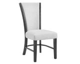2pc Contemporary Glam Upholstered Dining Side Chair Padded Dove Gray Fabric Upholstery Seat Back B011P151401