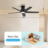 44 inch Ceiling Fans with Lights, Large Air Volume Ceiling Fans with Reversible Quiet DC Motor and 84109418