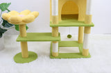 71 inch flower cat tree with large condo removable flower cushion and hammock yellow W243P326629