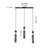 ZNTS Modern Black and Gold 3-Light Pendant Chandelier, Adjustable Hanging Lights with Cylindrical Mesh W1340P233174