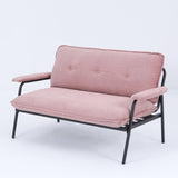 The 53-inch pink sofa offers a spacious layout in the small apartment, easily handling various W3371P309474