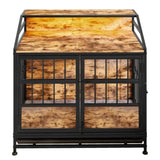 Multi-function Furniture Style Dog Crates Storage, Dog Crate Furniture Large Wooden Dog Kennel W840P291741
