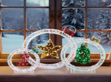 Set of 3 Lighted Iridescent Cut-out Light Bulb Christmas Decorations, Pre-lit Holiday Decor with 295 76777276
